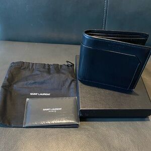 Saint Laurent Black Leather Wallet